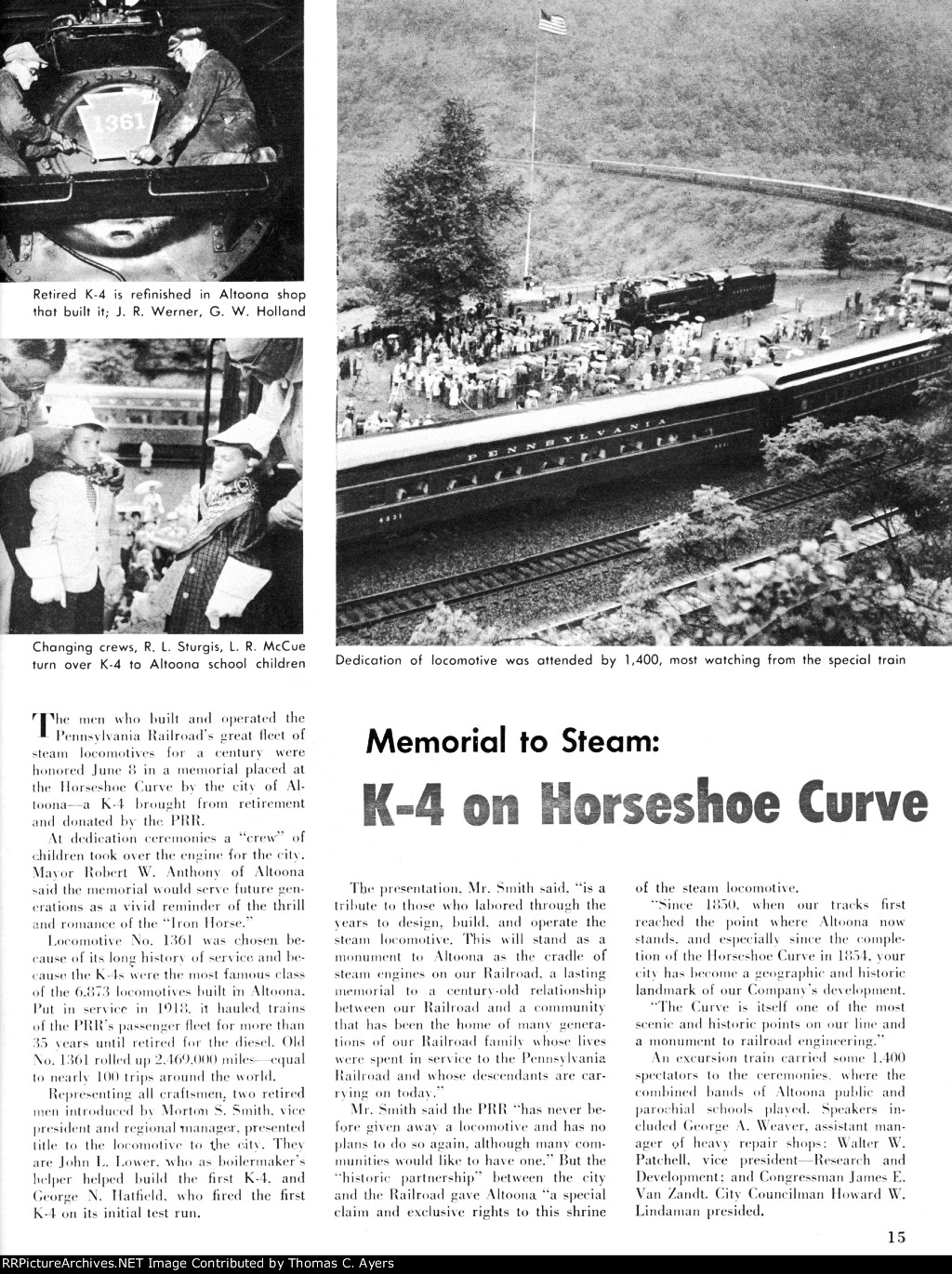 "K-4 On Horseshoe Curve," Page 15, 1957